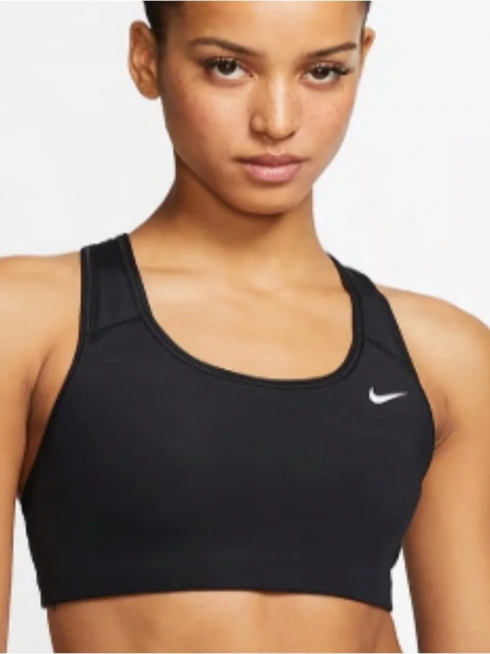 Nike Swoosh Dri-Fit Racerback Medium Support Sports Bra, Black, Sz XXL